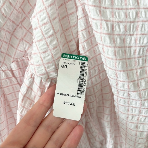 Storia | NWT Gingham Plaid Babydoll Dress Size Large - Picture 9 of 9